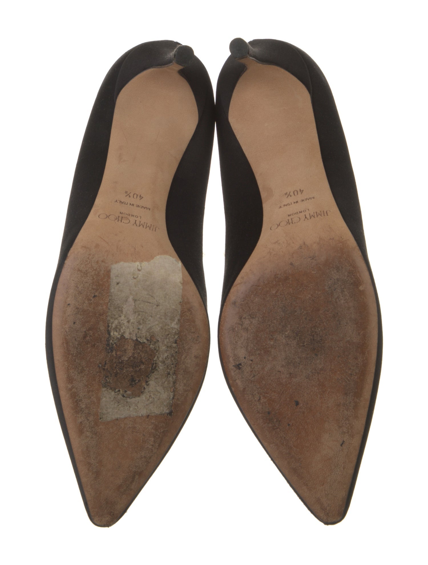 Jimmy Choo Satin Crystal Embellishments Pumps